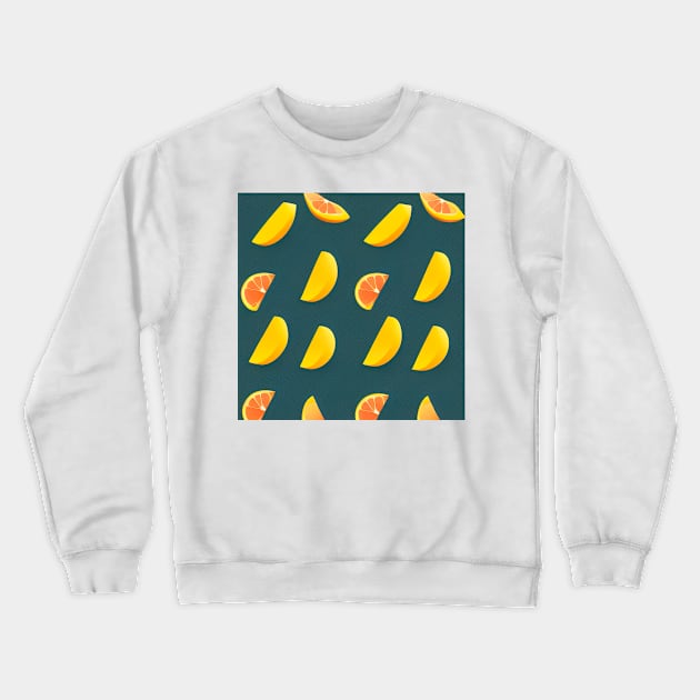 Cut out mango and blood orange pattern Crewneck Sweatshirt by artsyworldart